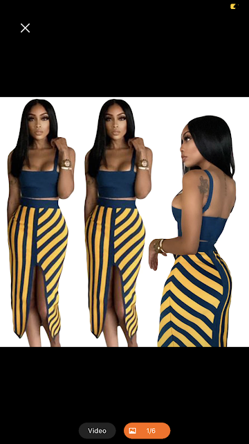 stylish two piece strapless and striped skirt suit