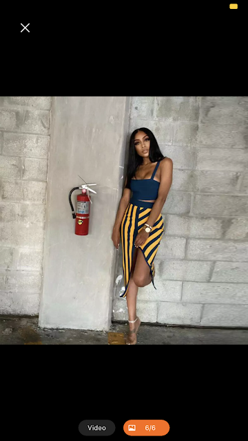 stylish two piece strapless and striped skirt suit - Image 6