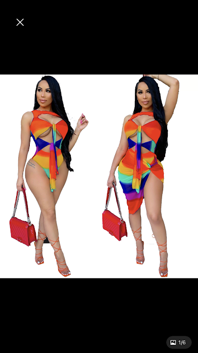 stylish hollow out sleeveless color spliced two piece set - Image 6