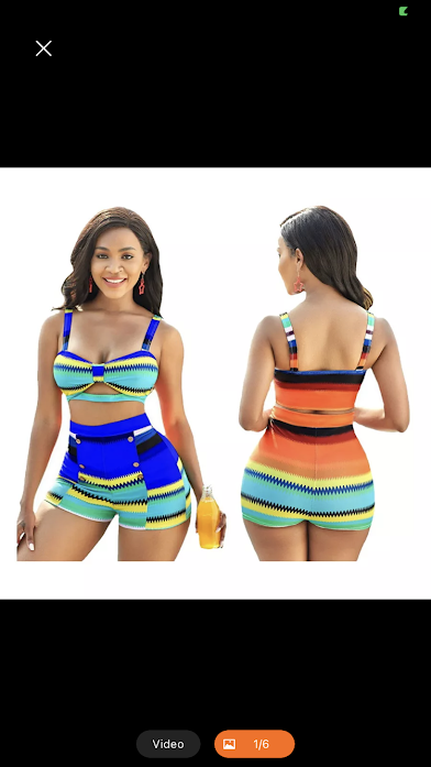 stylish striped two piece shorts swimsuit - Image 6