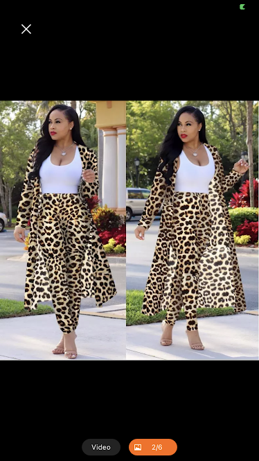 stylish elegant printed long coat leggings and two piece set - Image 6