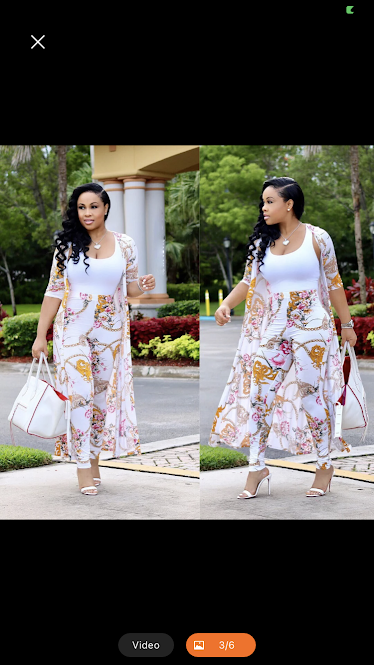 stylish elegant printed long coat leggings and two piece set - Image 2