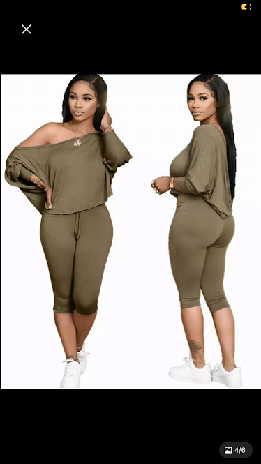 stylish 2 piece one shoulder top and biker shorts - Image 3