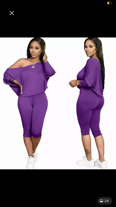 stylish 2 piece one shoulder top and biker shorts - Image 2