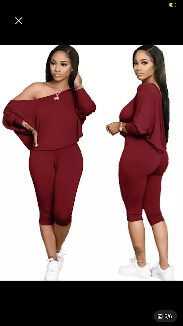 stylish 2 piece one shoulder top and biker shorts - Image 4