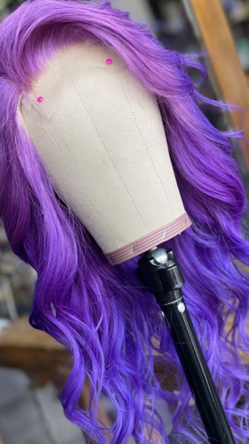 fancyNflawless light bright violet ombre faded wig