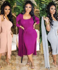fancyNflawless  stylish solid fall long sleeve boutique two piece set