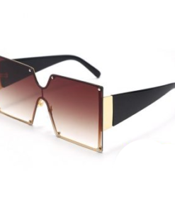 Luxury Rimless Oversized Sunglasses Women Brand Designer One Piece Lens Fashion Sun Glasses