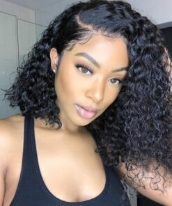 Middle Part glueless Short Curly Bob Wig