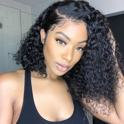 Middle Part glueless Short Curly Bob Wig