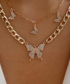 LW Butterfly Decoration Hollow-out Necklace