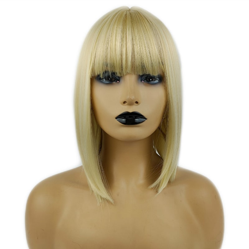 Women Basic Air Bangs Short Straight Wig - Image 3