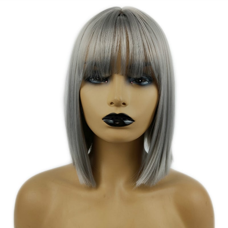 Women Basic Air Bangs Short Straight Wig - Image 4