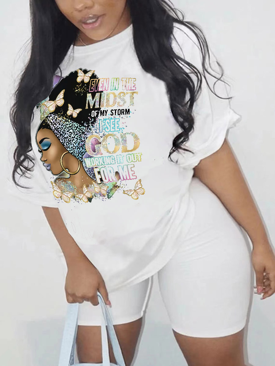 LW Butterfly Letter Figure Print T-shirt - Image 5