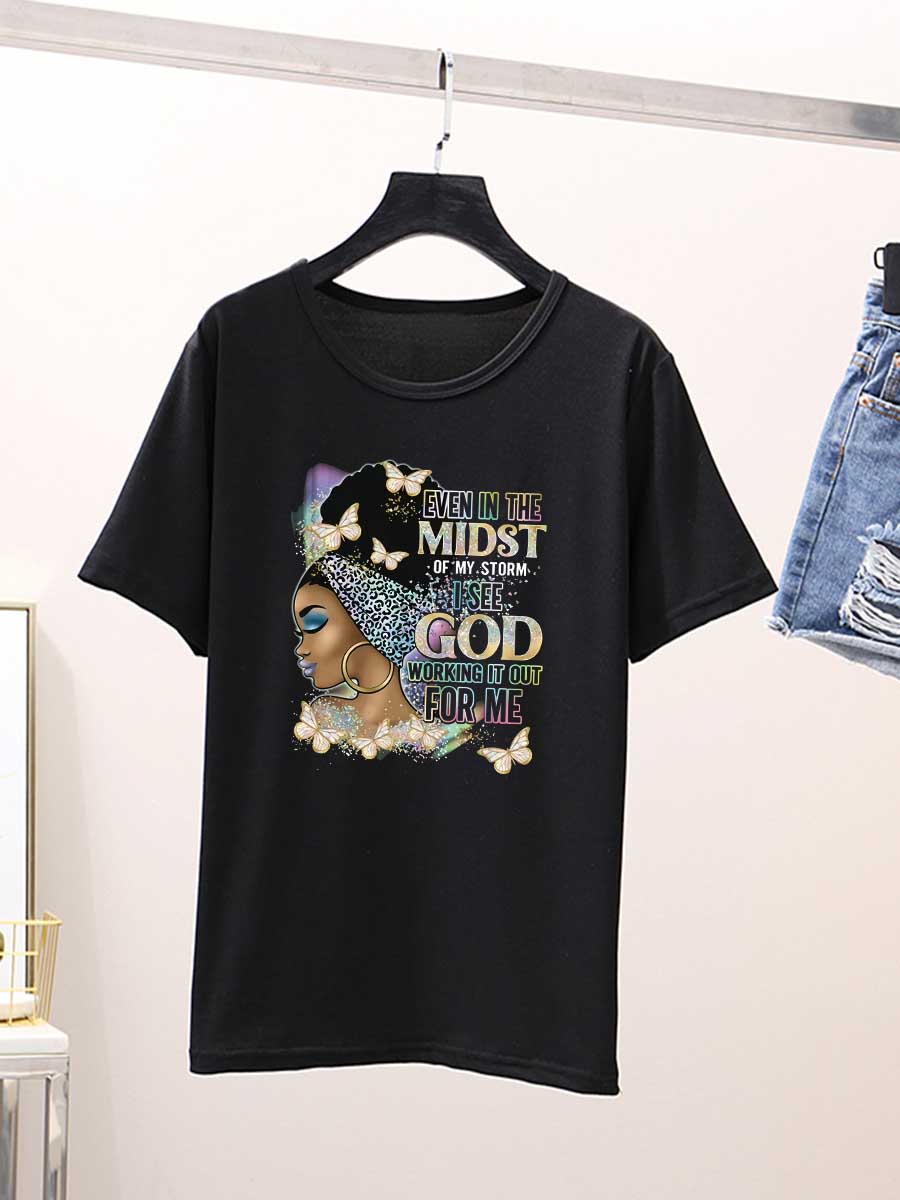 LW Butterfly Letter Figure Print T-shirt - Image 2