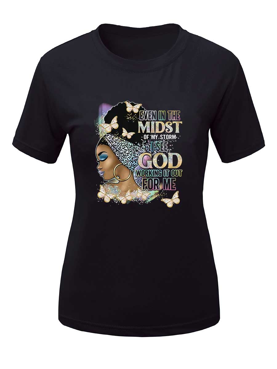 LW Butterfly Letter Figure Print T-shirt - Image 3