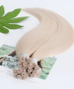 Super double drawn virgin european human hair extension hand tied weft