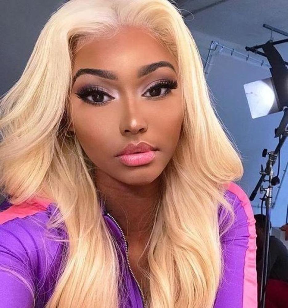 Natural Straight Cuticle Aligned European Virgin Human Hair Wigs Pre Plucked 613 Blonde HD Full Lace Wig (Copy)