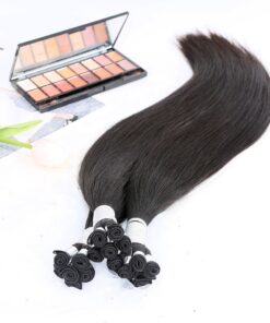 Super double drawn virgin european human hair hand tied weft hair extensions