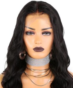 NEW Deep Bleached Knots Elastic Band brazilian remy human hair long wavy 13x6 lace front wig