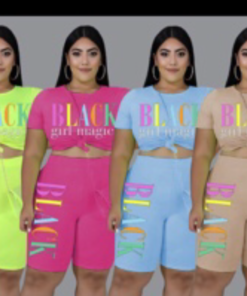fancyNflawless stylish fluorescent colorful black girl magic 2 piece set
