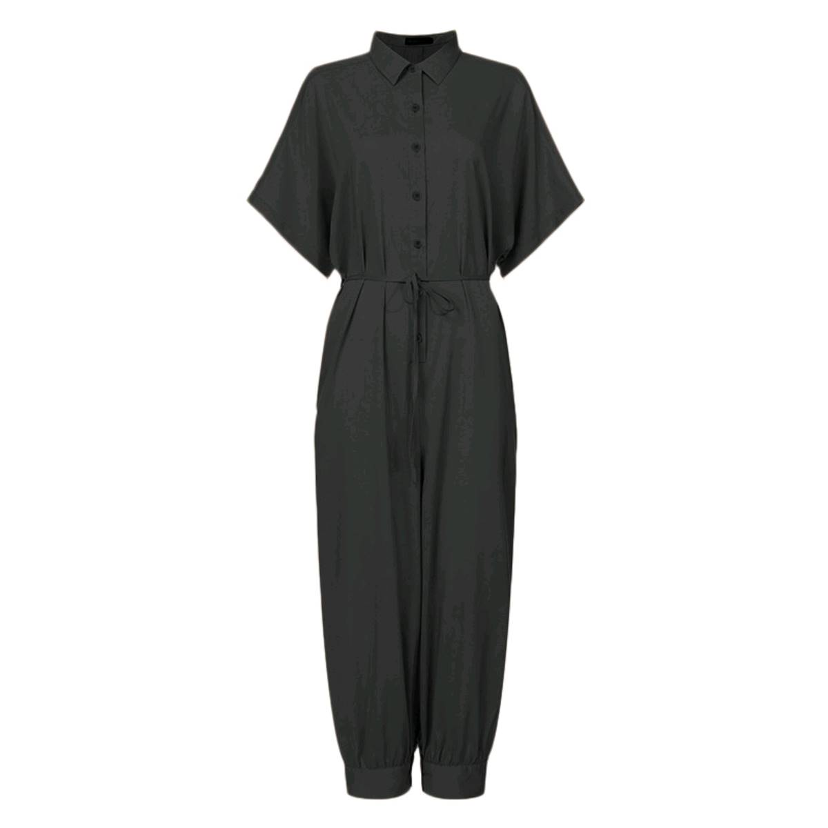 Women Sexy V-Neck Button Lace-Up Jumpsuit Loose Leopard Print Pocket Rompers - Image 5