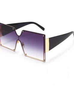 New Square Sunglasses Fashion Oversized Metal Frame Vintage Glasses