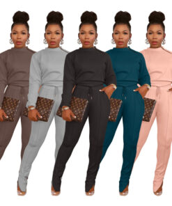 Fashion Casual Athleisure Women Solid Color Invisible Zipper Split Pants Casual