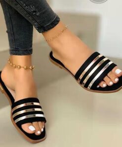 Women Fashion Solid Color Flat Slippers Plus Size