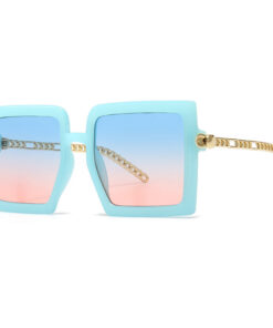 Women Simple Fashion Metal Large Frame Sunglasses