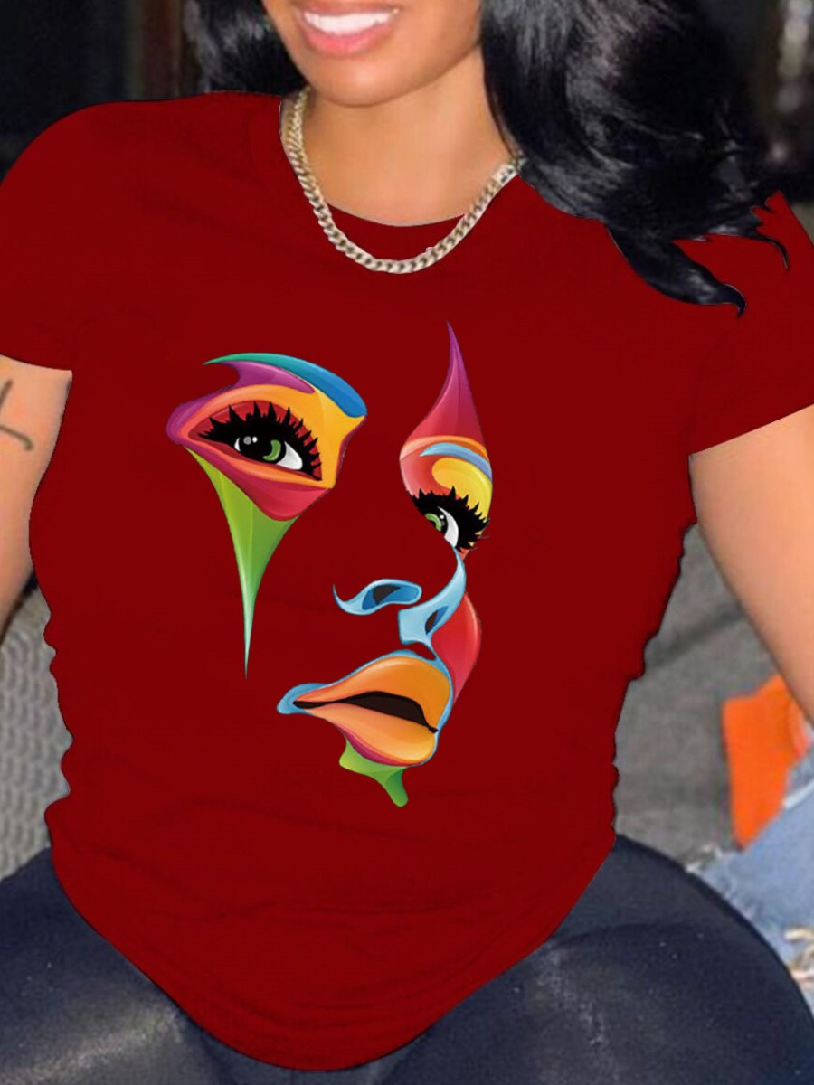 LW Butterfly Letter Figure Print T-shirt - Image 4