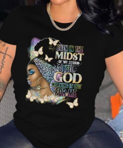 LW Butterfly Letter Figure Print T-shirt